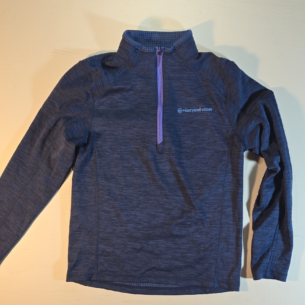 Vineyard Vines Navy Quarter-Zip Pullover Youth Medium Like New Athetic Layer